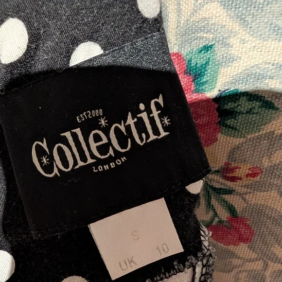 Collectif Black and White Polka Dot Midi Dress - Picture 2 of 6